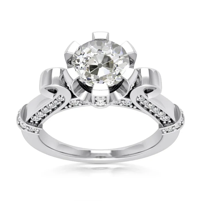 Rings HarryChadEntcom Vintage Style Round Old Cut Natural Earth Mined Diamond Wedding Ring With Accents 5 Carats Rings HarryChadEntcom Vintage Style Round Old Cut Natural Earth Mined Diamond Wedding Ring With Accents 5 Carats