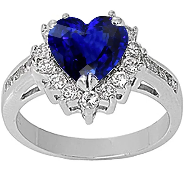 Rings HarryChadEntcom Womens Natural Earth Mined Diamond Jewelry Heart Ceylon Sapphire Ring 350 Carats Rings HarryChadEntcom Womens Natural Earth Mined Diamond Jewelry Heart Ceylon Sapphire Ring 350 Carats