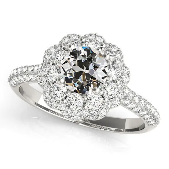 Rings HarryChadEntcom Womens Round Old Miner Natural Earth Mined Diamond Ring Flower Style 550 Carats