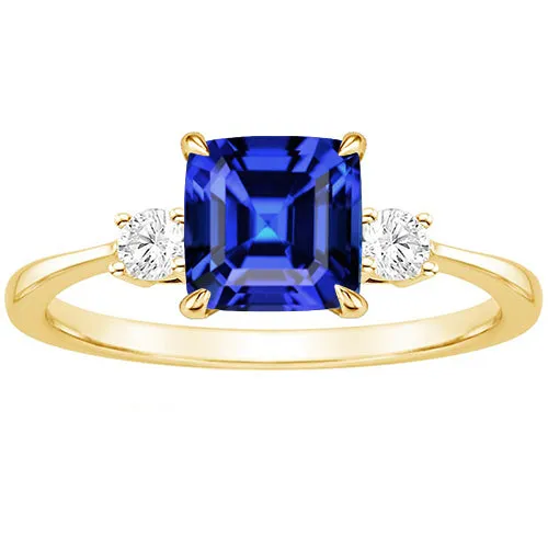 Rings HarryChadEntcom Yellow Gold Round Natural Earth Mined Diamond Cushion Blue Sapphire Ring 275 Carats New Rings HarryChadEntcom Yellow Gold Round Natural Earth Mined Diamond Cushion Blue Sapphire Ring 275 Carats New