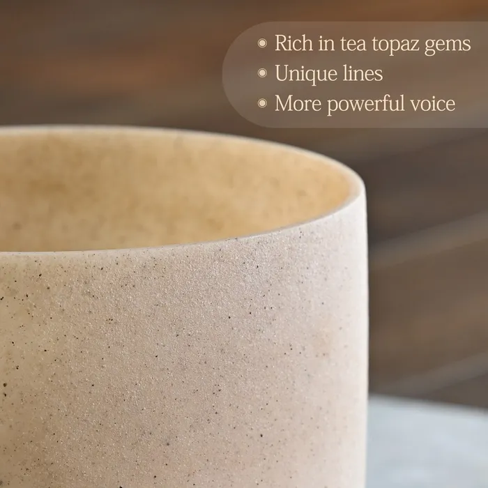 Rings Life Changing Energy 8 Inch Tea Topaz Gemstone Fusion Crystal Singing Bowl FREE Mallet and Oring