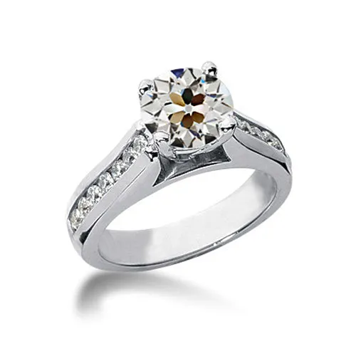 Rings Round Old Mine Cut Genuine Natural Earth Mined Diamond Ring Channel Set 14K Gold 225 Carats HarryChadEntcom Rings Round Old Mine Cut Genuine Natural Earth Mined Diamond Ring Channel Set 14K Gold 225 Carats HarryChadEntcom