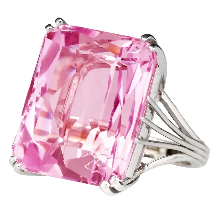 Rings Solitaire Asscher Cut 18 CT Pink Kunzite Wedding Ring White Gold GB Rings Solitaire Asscher Cut 18 CT Pink Kunzite Wedding Ring White Gold GB