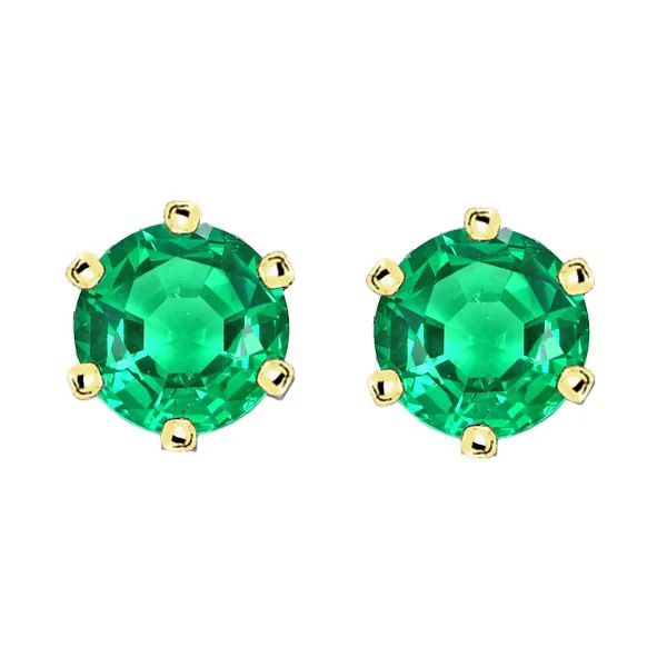 Round Cut Stud Earrings Green Emerald Gemstone Jewelry HarryChadEntcom Earrings Round Cut Stud Earrings Green Emerald Gemstone Jewelry HarryChadEntcom Earrings