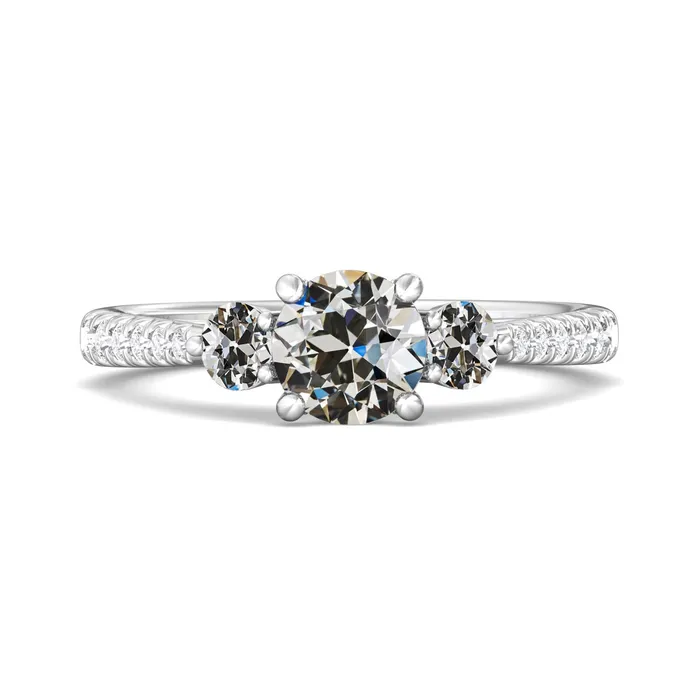 Round Old Mine Cut Genuine Natural Earth Mined Diamond Anniversary Ring 4 Prong Set Gold 4 Carats HarryChadEntcom Rings Round Old Mine Cut Genuine Natural Earth Mined Diamond Anniversary Ring 4 Prong Set Gold 4 Carats HarryChadEntcom Rings