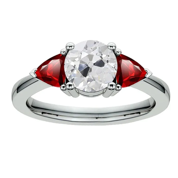 Ruby Custom Jewelry Three Stone Old Cut Natural Earth Mined Diamond Ring HarryChadEntcom Rings Ruby Custom Jewelry Three Stone Old Cut Natural Earth Mined Diamond Ring HarryChadEntcom Rings