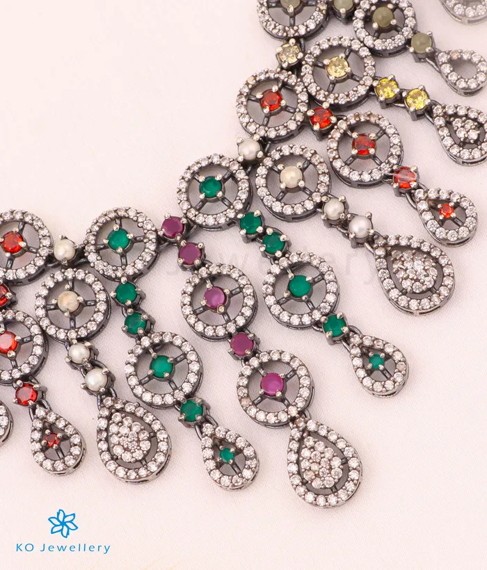 Silversmith Necklaces The Divisha Silver Navratna Necklace