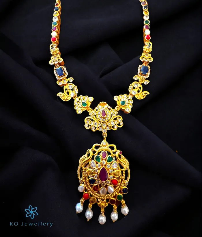 Silversmith Necklaces The Kaashya Silver Navratna Necklace