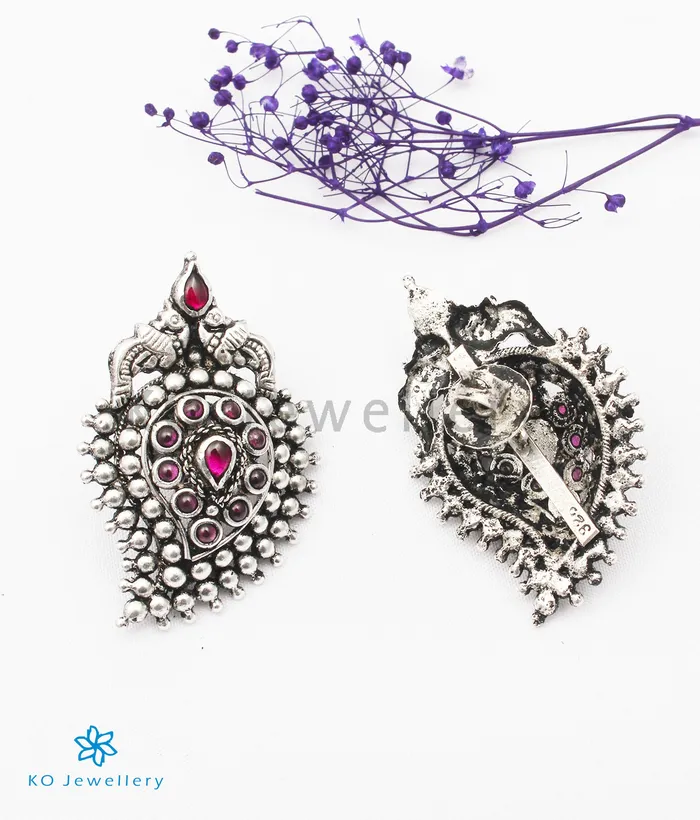 Silversmith Necklaces The Prashanti Silver Paisley Necklace Black