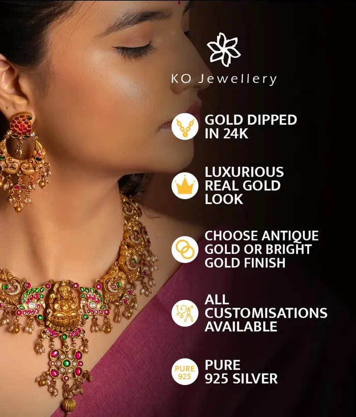 Silversmith Necklaces The Sharanya Silver Lakshmi Necklace