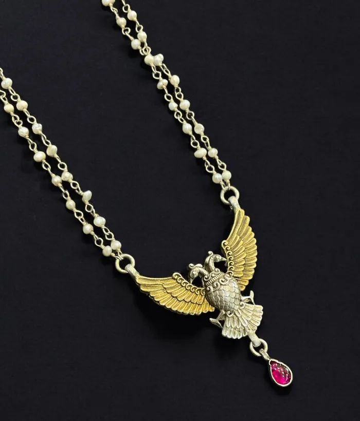 Silversmith The Swarna Silver Gandaberunda Necklace Necklaces