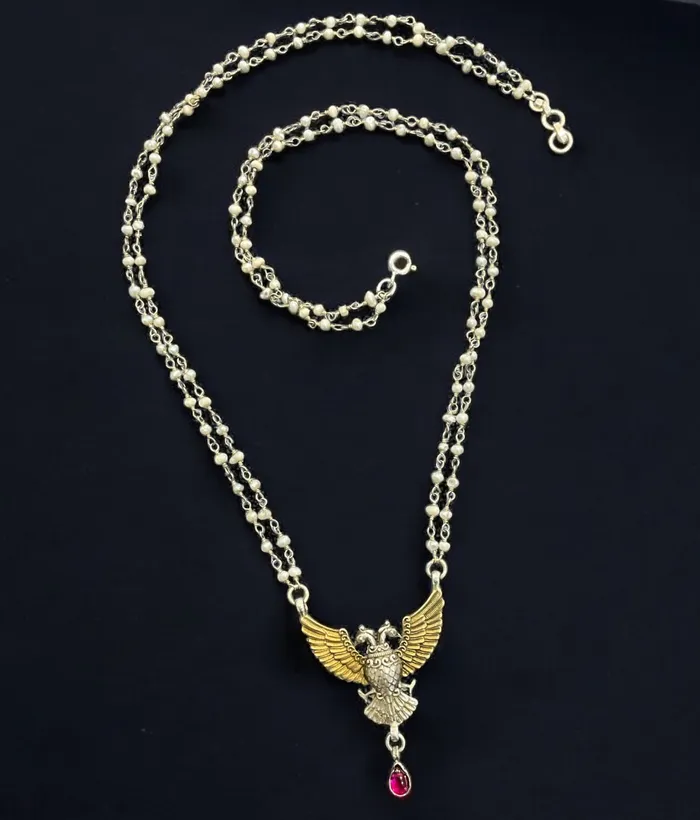 Silversmith The Swarna Silver Gandaberunda Necklace Necklaces