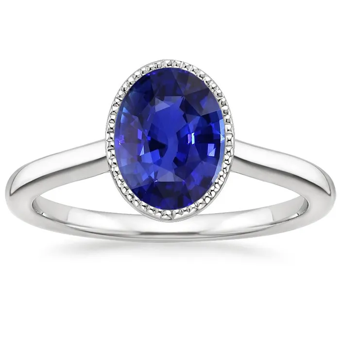 Solitaire Bezel Set Ceylon Sapphire Ring Oval White Gold 3 Carats HarryChadEntcom Rings Solitaire Bezel Set Ceylon Sapphire Ring Oval White Gold 3 Carats HarryChadEntcom Rings