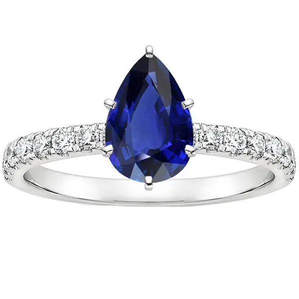 Solitaire Ring Pear Blue Sapphire Pave Set Natural Earth Mined Diamond Accents 525 Carats HarryChadEntcom Rings Solitaire Ring Pear Blue Sapphire Pave Set Natural Earth Mined Diamond Accents 525 Carats HarryChadEntcom Rings