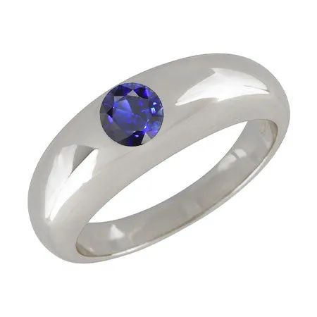Solitaire Ring Round Ceylon Sapphire Flush Set Thick Shank HarryChadEntcom Rings Solitaire Ring Round Ceylon Sapphire Flush Set Thick Shank HarryChadEntcom Rings