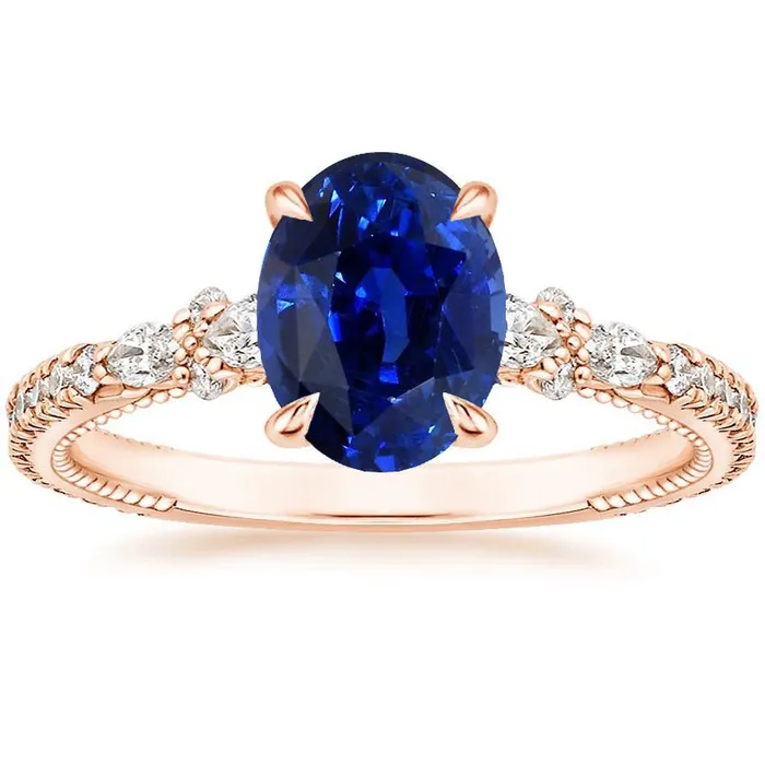 Solitaire Ring With Pear Natural Earth Mined Diamond Accents Oval Ceylon Sapphire 4 Carats HarryChadEntcom Rings Solitaire Ring With Pear Natural Earth Mined Diamond Accents Oval Ceylon Sapphire 4 Carats HarryChadEntcom Rings