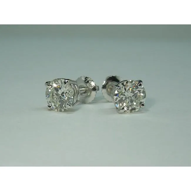 Sparkling Round Natural Earth Mined Diamonds 300 Carats Stud Earrings White Gold 14K GB Earrings Sparkling Round Natural Earth Mined Diamonds 300 Carats Stud Earrings White Gold 14K GB Earrings