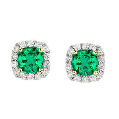 Square Halo Studs Real Diamonds Green Emerald Earrings HarryChadEntcom Earrings Square Halo Studs Real Diamonds Green Emerald Earrings HarryChadEntcom Earrings