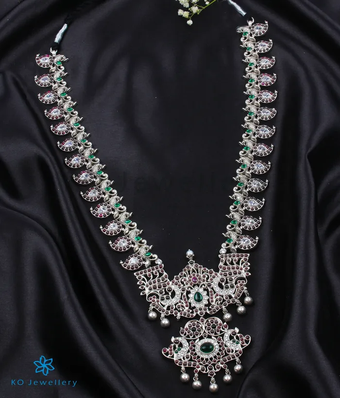 The Chandravadana Silver Mango Makarakanti Necklace Silversmith Necklaces
