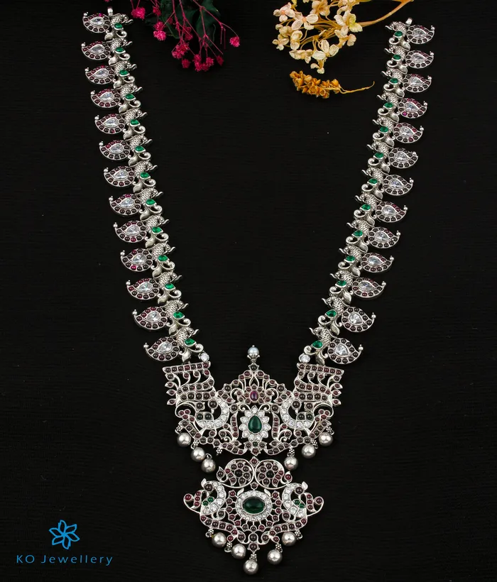The Chandravadana Silver Mango Makarakanti Necklace Silversmith Necklaces