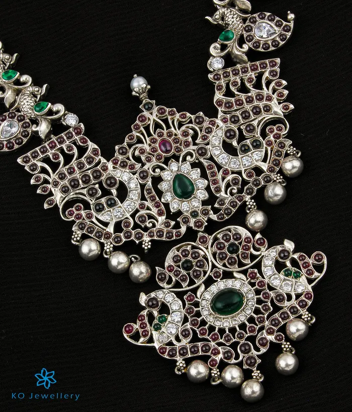 The Chandravadana Silver Mango Makarakanti Necklace Silversmith Necklaces