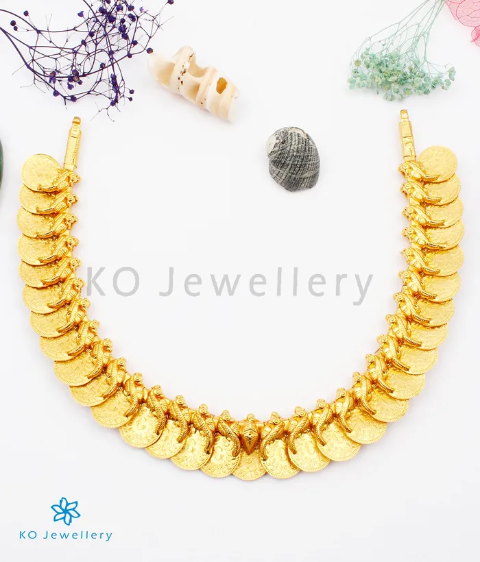 The Dharaa Antique Silver Reversible Kasumala Coin Necklace Short Silversmith Necklaces