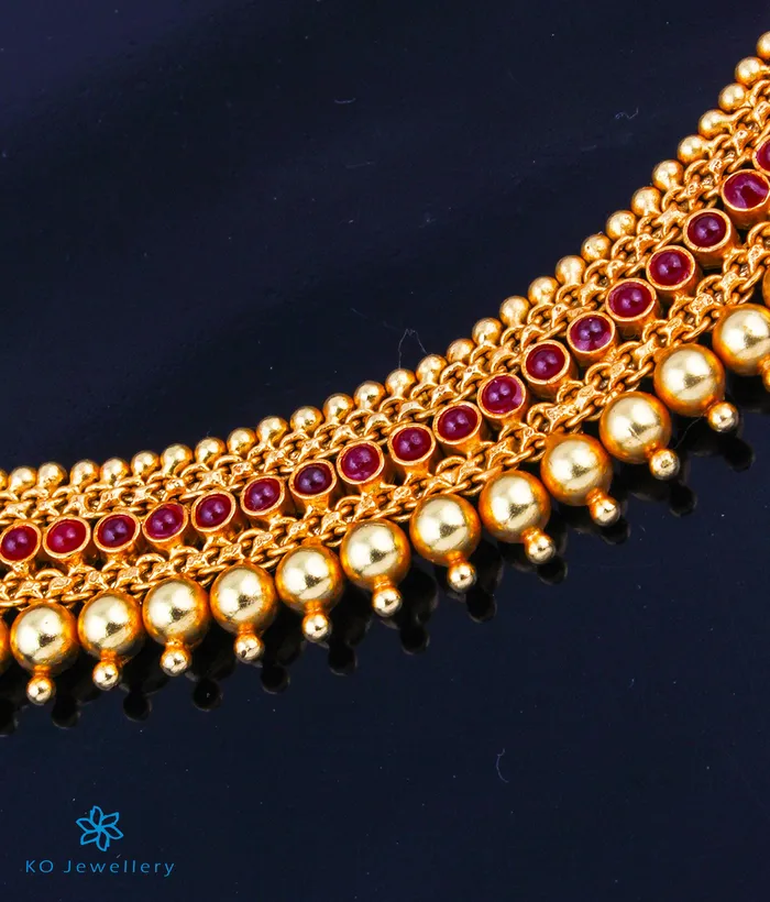 The Padmini Silver Kempu Necklace Silversmith Necklaces