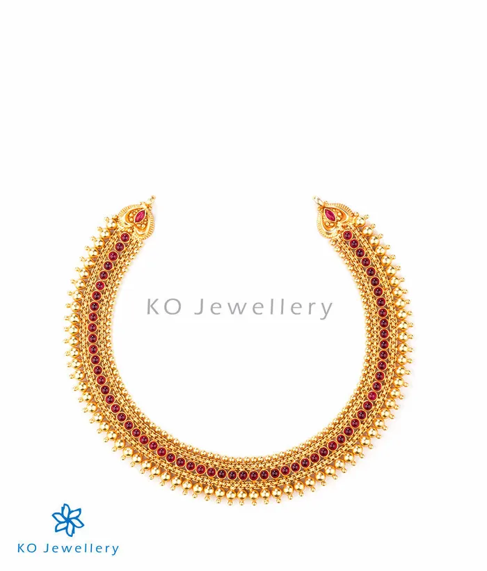 The Padmini Silver Kempu Necklace Silversmith Necklaces