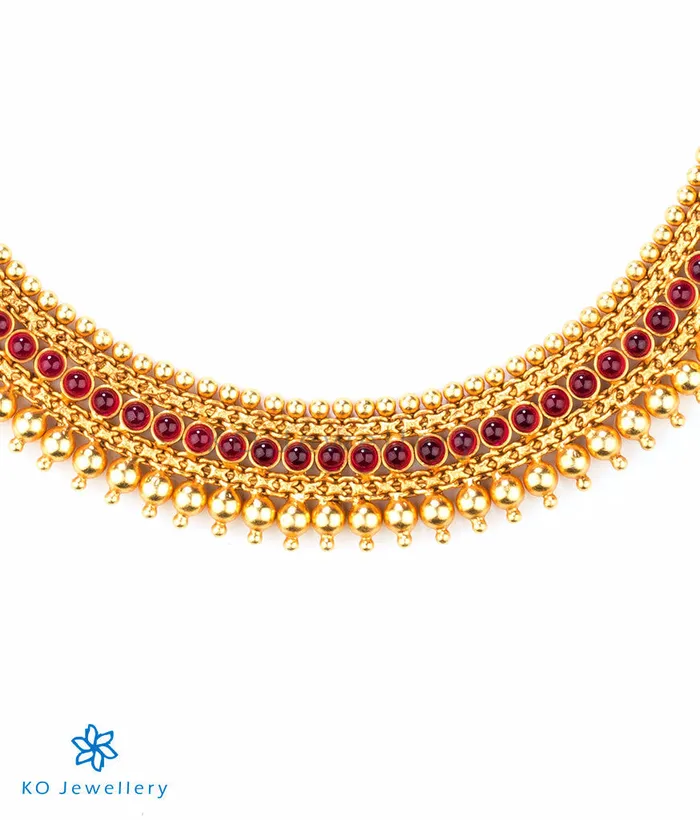 The Padmini Silver Kempu Necklace Silversmith Necklaces