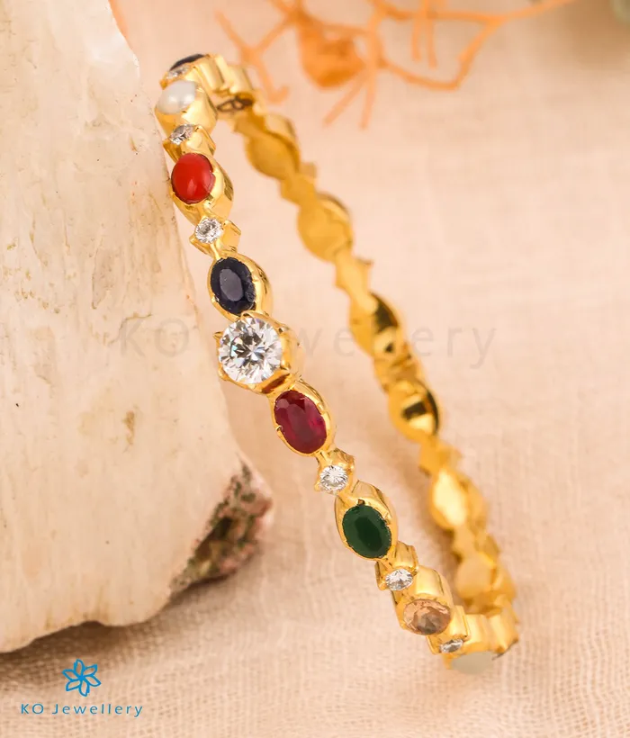 The Vaibhava Silver Solitaire Navaratna Bracelet Size 22242628 Silversmith Bracelets