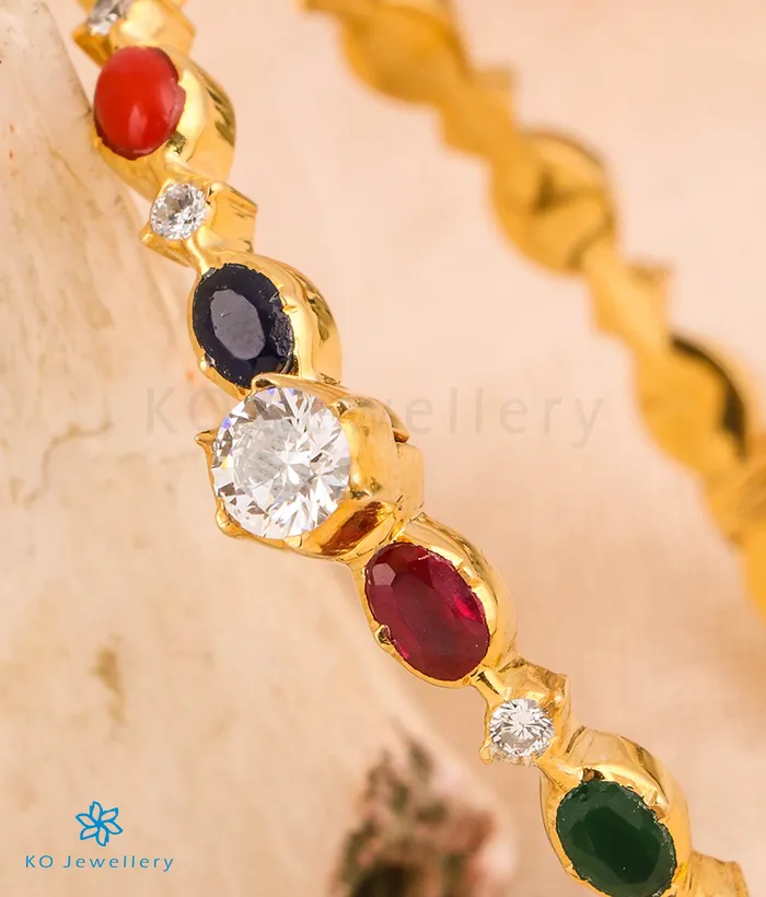 The Vaibhava Silver Solitaire Navaratna Bracelet Size 22242628 Silversmith Bracelets