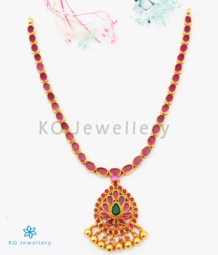 The Vanya Silver Necklace RedGreen Silversmith Necklaces