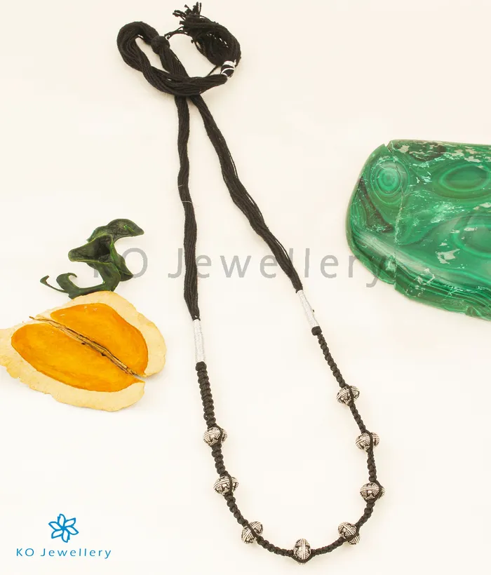 The Vipan Silver Thread Necklace Black Jaipur Necklaces