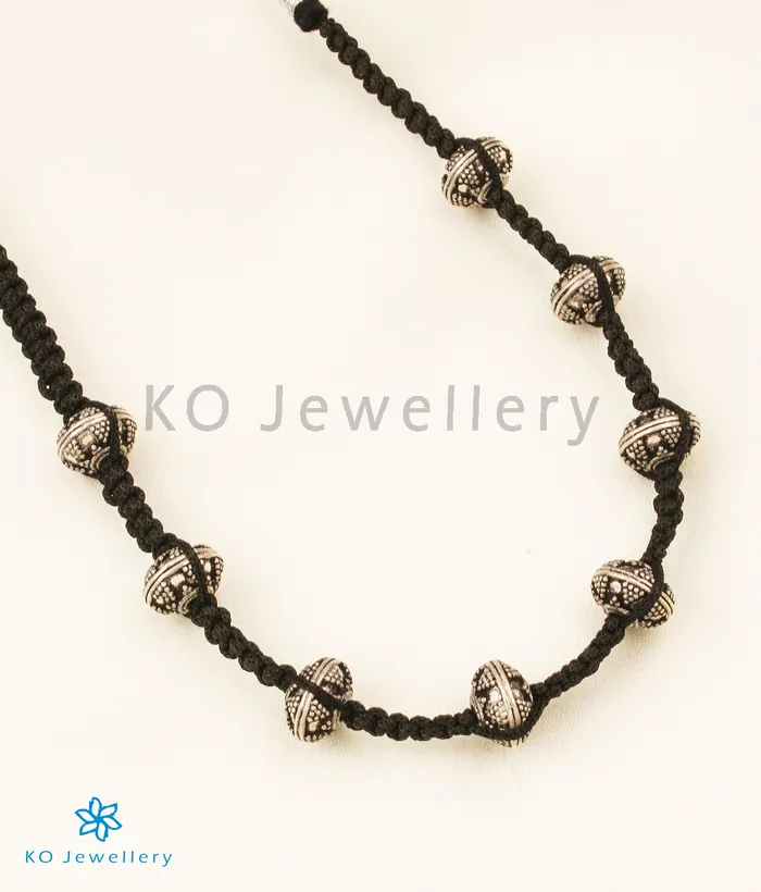 The Vipan Silver Thread Necklace Black Jaipur Necklaces
