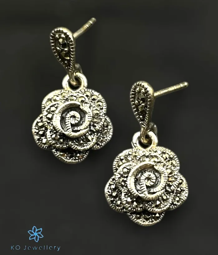 The Vivarna Silver Marcasite Cocktail Earrings Marcasite Earrings
