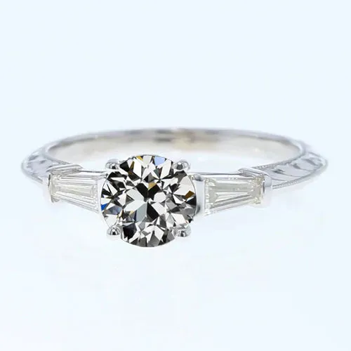 Three Stone Baguette Round Old Mine Cut Real Natural Earth Mined Diamond Ring 2 Carats HarryChadEntcom Rings Three Stone Baguette Round Old Mine Cut Real Natural Earth Mined Diamond Ring 2 Carats HarryChadEntcom Rings