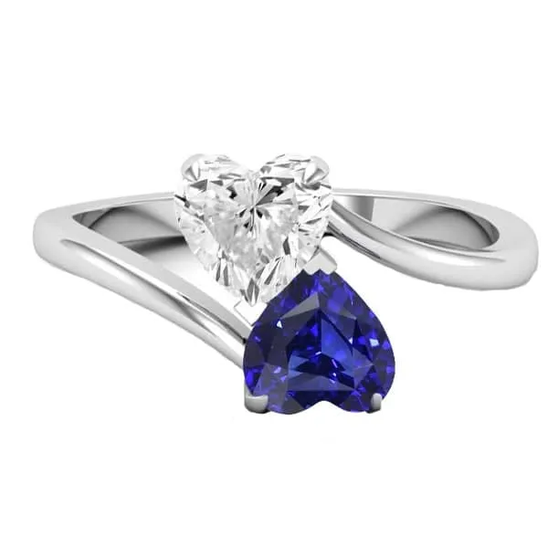 Toi et Moi Heart Blue Sapphire Natural Earth Mined Diamond Ring 3 Carats 2 Stone Jewelry HarryChadEntcom Rings Toi et Moi Heart Blue Sapphire Natural Earth Mined Diamond Ring 3 Carats 2 Stone Jewelry HarryChadEntcom Rings