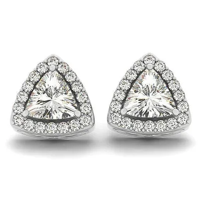 Trillion And Round Cut Gorgeous 470 Ct Natural Earth Mined Diamonds Studs Halo Earring GB Earrings Trillion And Round Cut Gorgeous 470 Ct Natural Earth Mined Diamonds Studs Halo Earring GB Earrings