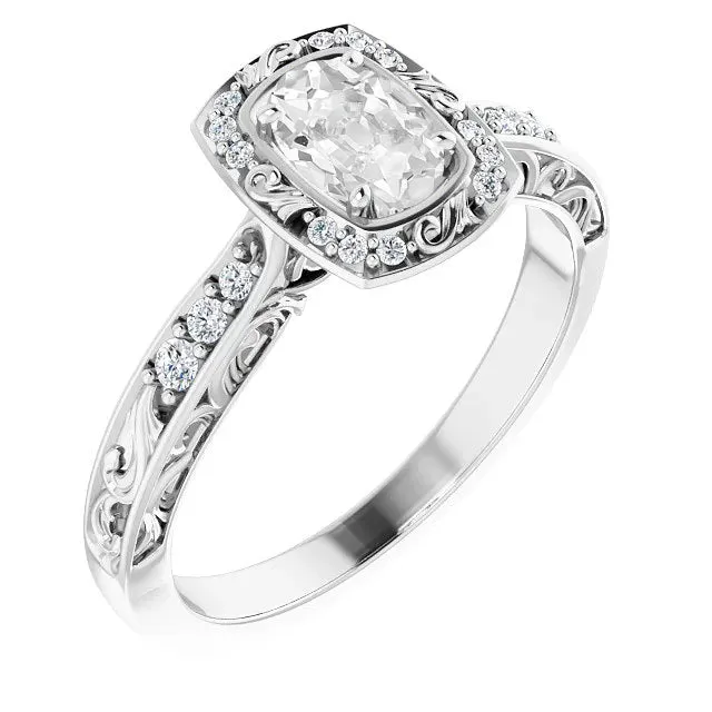 Vintage Style Halo Engagement Ring Cushion Old Cut Natural Earth Mined Diamond 325 Carats HarryChadEntcom Rings Vintage Style Halo Engagement Ring Cushion Old Cut Natural Earth Mined Diamond 325 Carats HarryChadEntcom Rings
