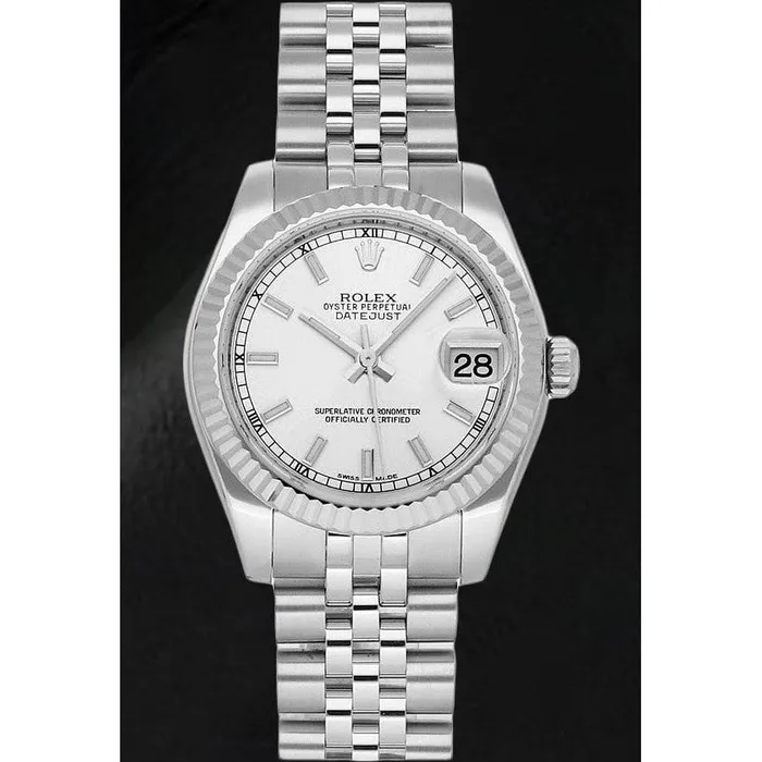 Watches HarryChadEntcom Datejust 31mm Rolex White Gold Fluted Bezel Watch