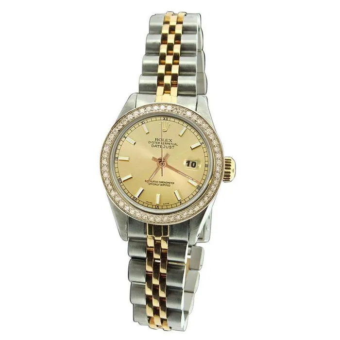 Watches Jubilee Ss Gold Diamond Bezel Women Watch Stick Dial Rolex Date GB Watches Jubilee Ss Gold Diamond Bezel Women Watch Stick Dial Rolex Date GB