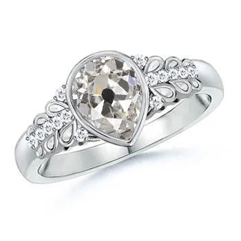 White Gold Anniversary Ring Old Cut Pear Natural Earth Mined Diamond 150 Carats Leaf Style HarryChadEntcom Rings White Gold Anniversary Ring Old Cut Pear Natural Earth Mined Diamond 150 Carats Leaf Style HarryChadEntcom Rings