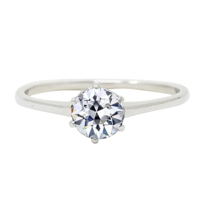 White Gold Solitaire Ring Round Old Cut Natural Earth Mined Diamond 6 Prong Set 2 Carats HarryChadEntcom Rings White Gold Solitaire Ring Round Old Cut Natural Earth Mined Diamond 6 Prong Set 2 Carats HarryChadEntcom Rings