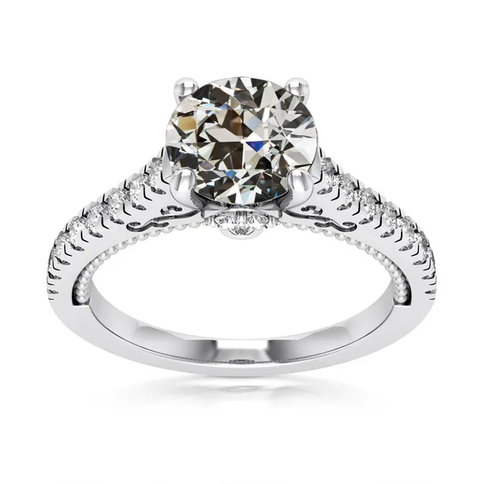 Womens Round Old Mine Cut Genuine Natural Earth Mined Diamond Ring With Accents 7 Carats HarryChadEntcom Rings Womens Round Old Mine Cut Genuine Natural Earth Mined Diamond Ring With Accents 7 Carats HarryChadEntcom Rings